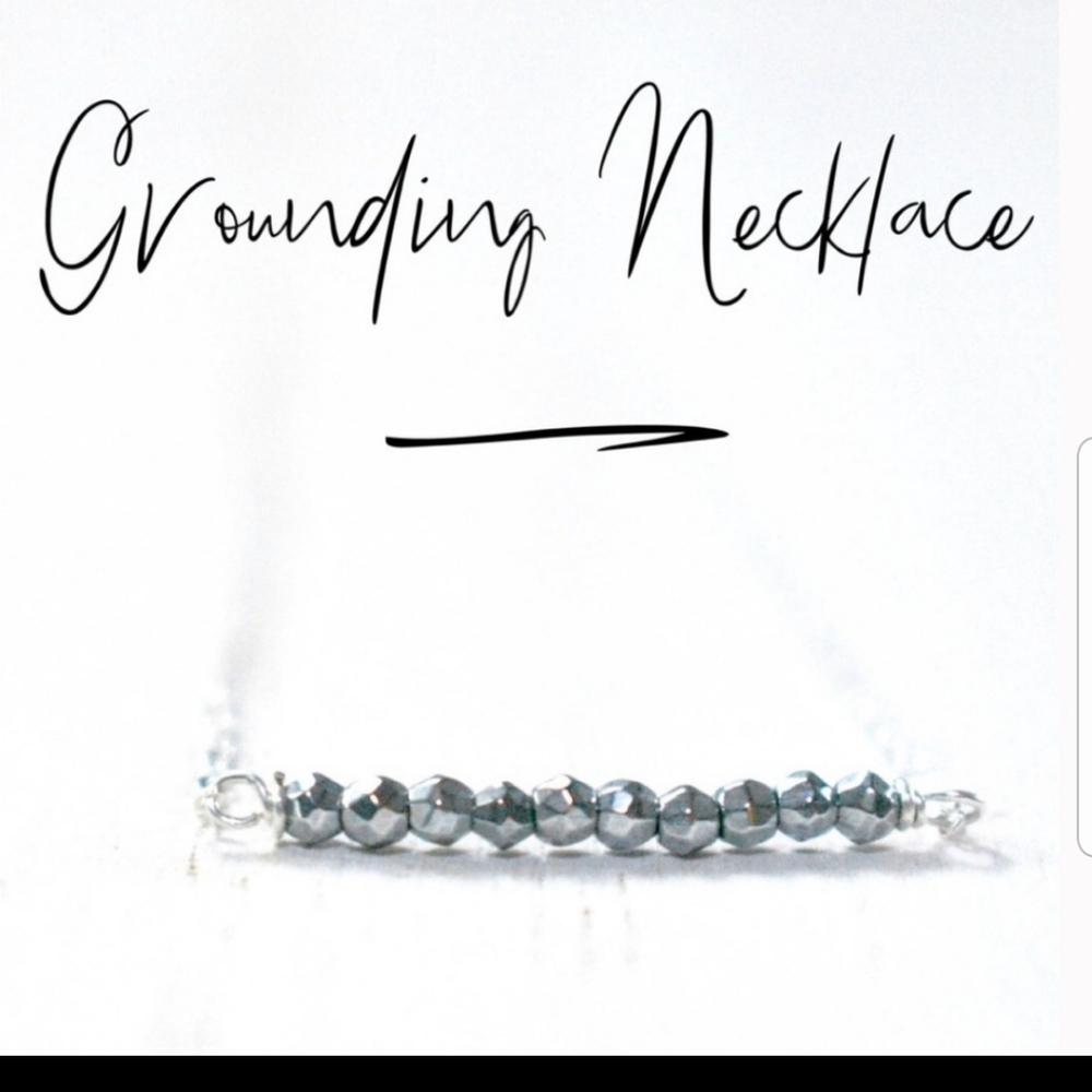 Hematite grounding bar necklace